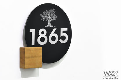 Aluminum (ACP) Address Signs with Solid Wood Mount
