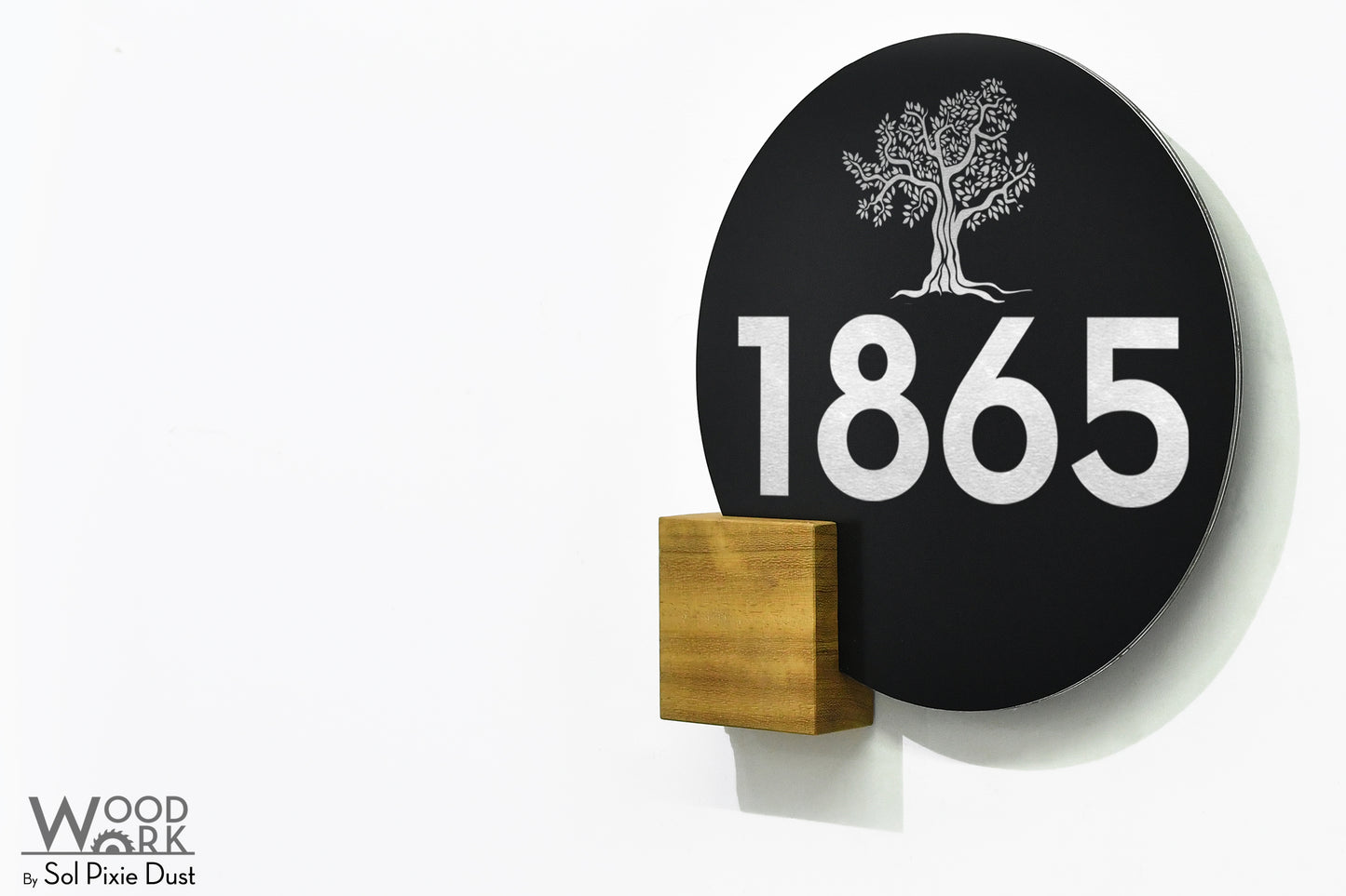 Aluminum (ACP) Address Signs with Solid Wood Mount