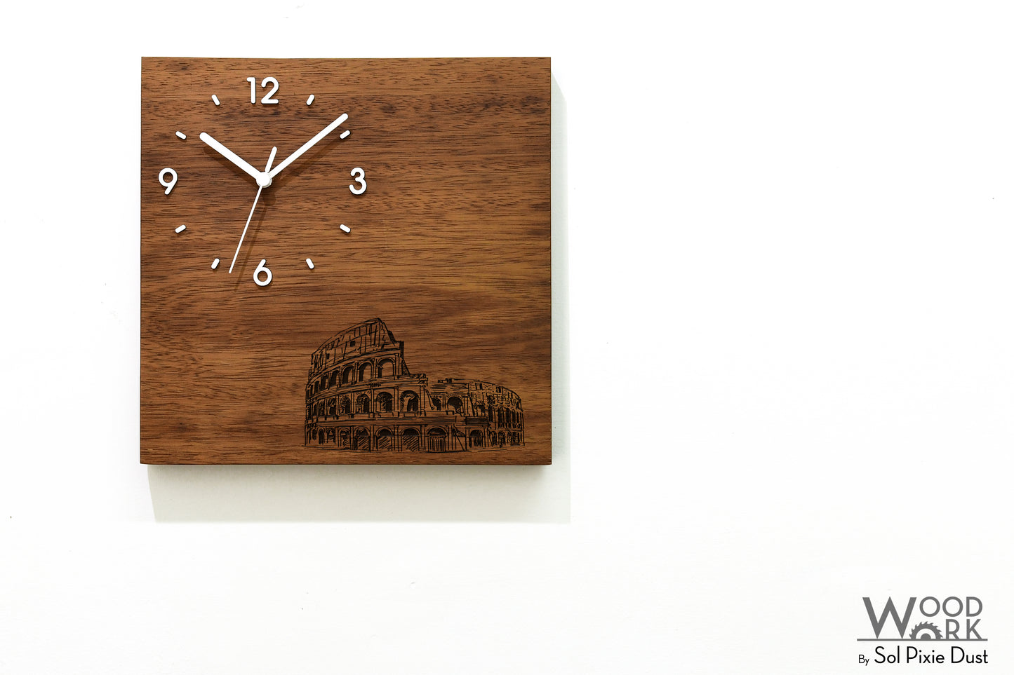 Skylines Cities Wooden Square Clocks