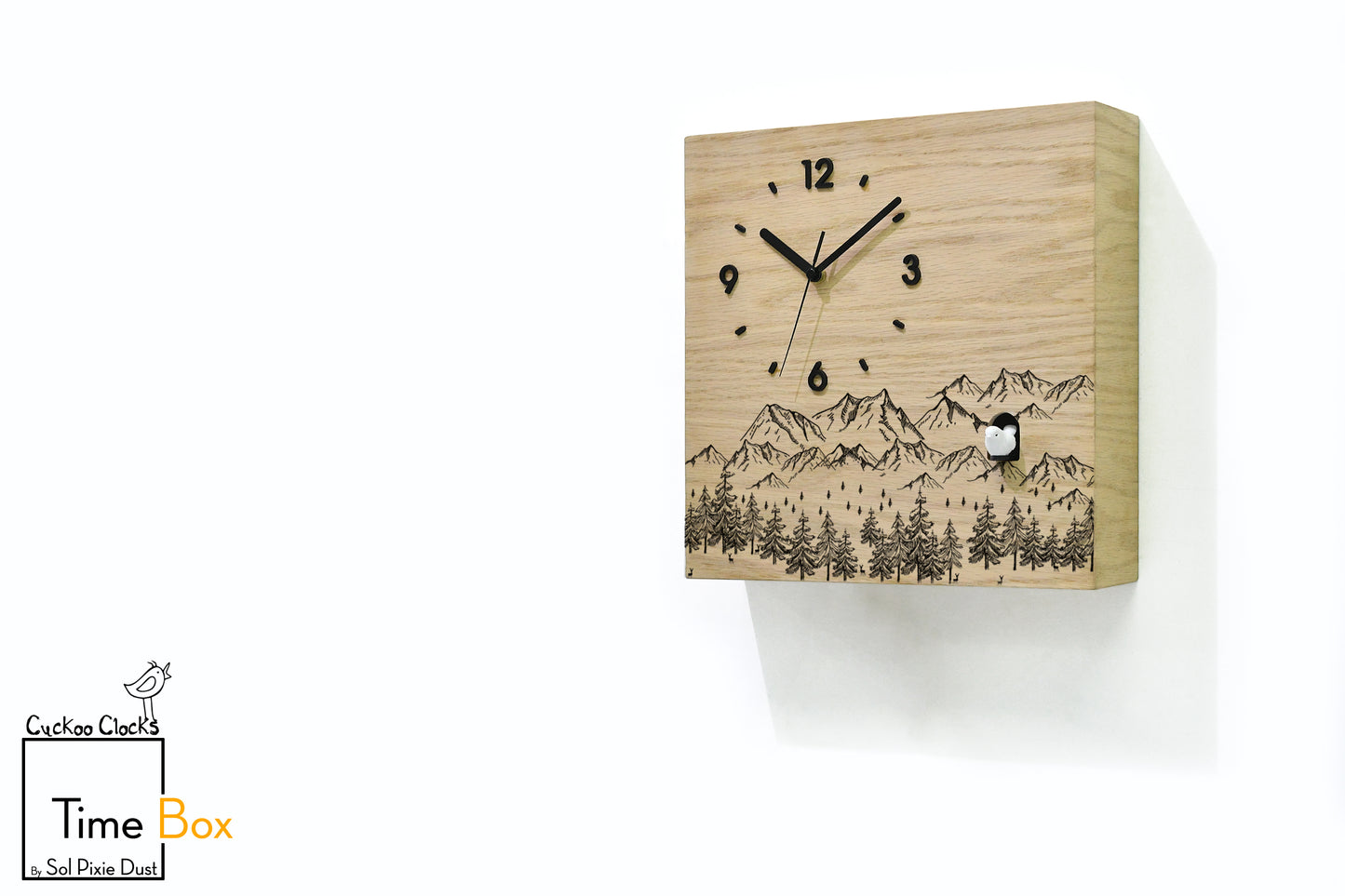Time Box Modern Cuckoo Bird.  Cuckoo and Pendulum Wall Clock
