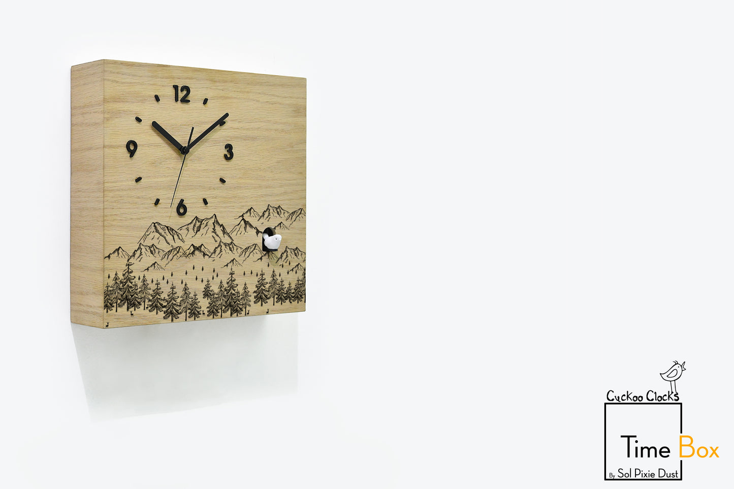 Time Box Modern Cuckoo Bird.  Cuckoo and Pendulum Wall Clock
