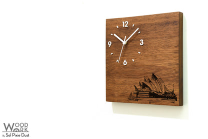 Skylines Cities Wooden Square Clocks