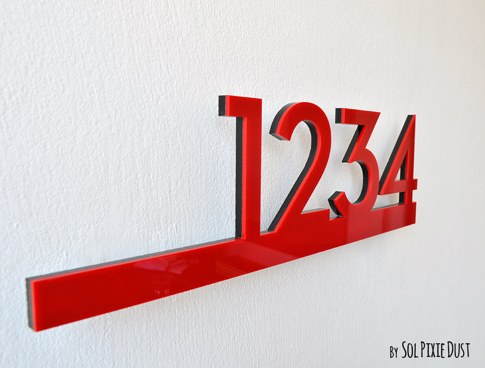 Underline House Numbers - LED Signs with Name / Address