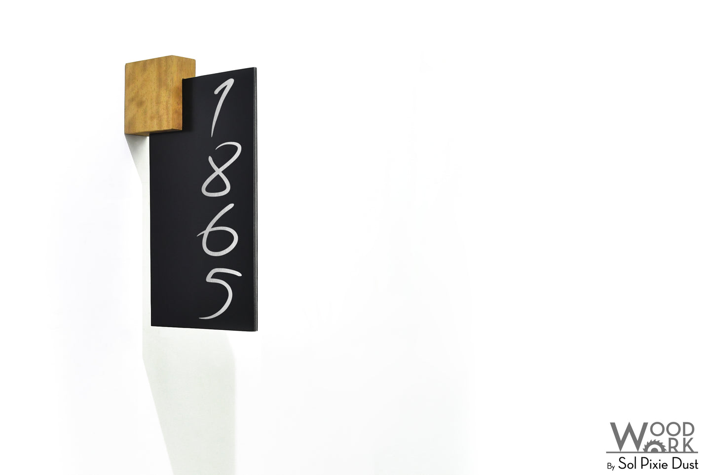 Aluminum (ACP) Address Signs with Solid Wood Mount