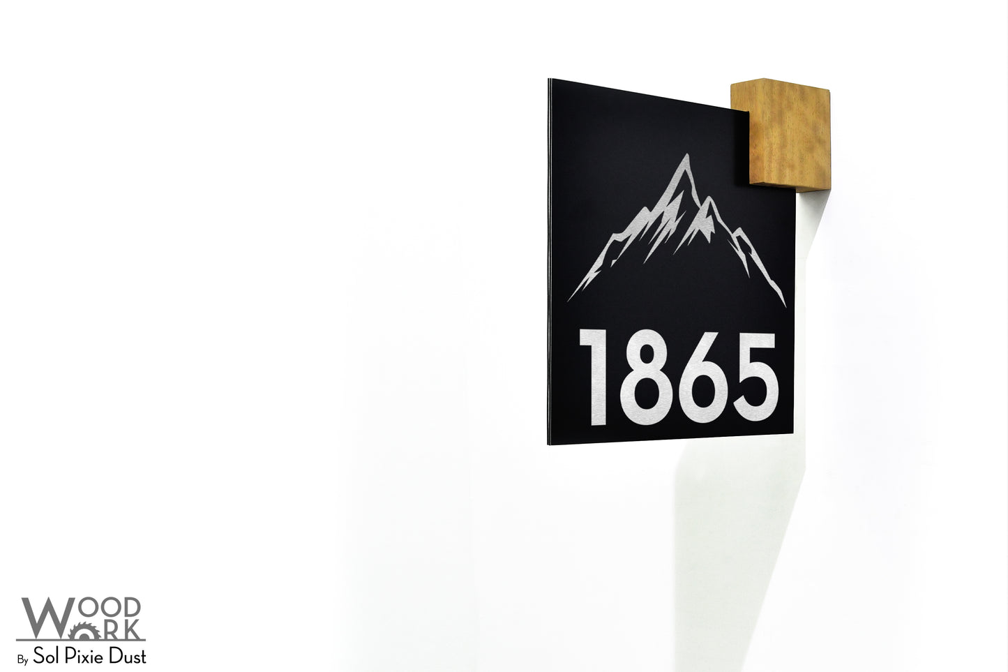 Aluminum (ACP) Address Signs with Solid Wood Mount