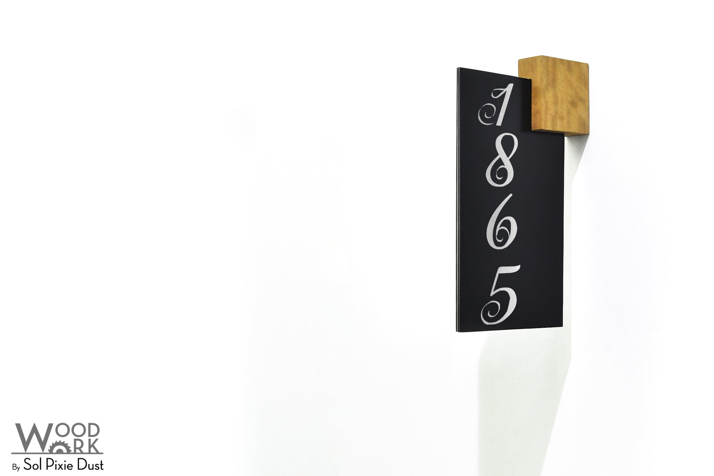 Aluminum (ACP) Address Signs with Solid Wood Mount