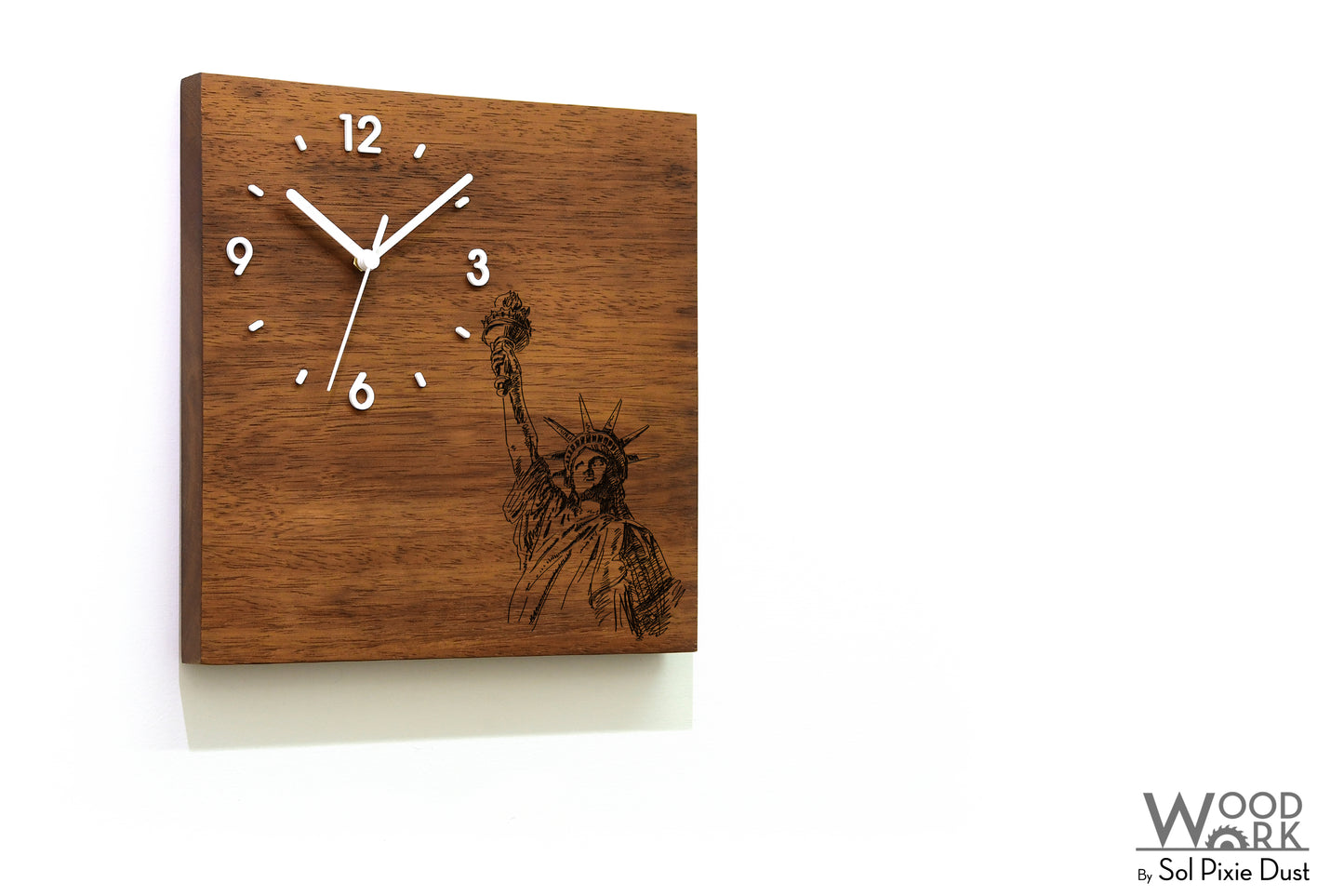 Skylines Cities Wooden Square Clocks