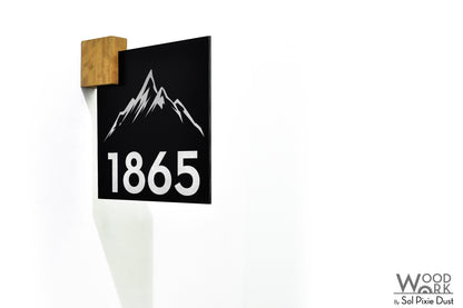 Aluminum (ACP) Address Signs with Solid Wood Mount
