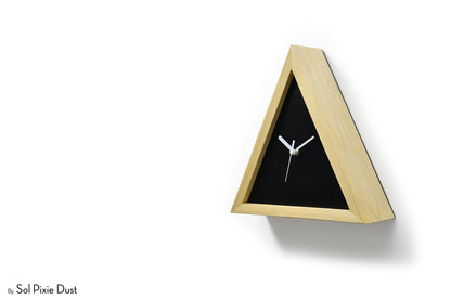 Cabin Cuckoo Bird Wall Clock - Table Clock - Solid Iroko Wood or White Oak