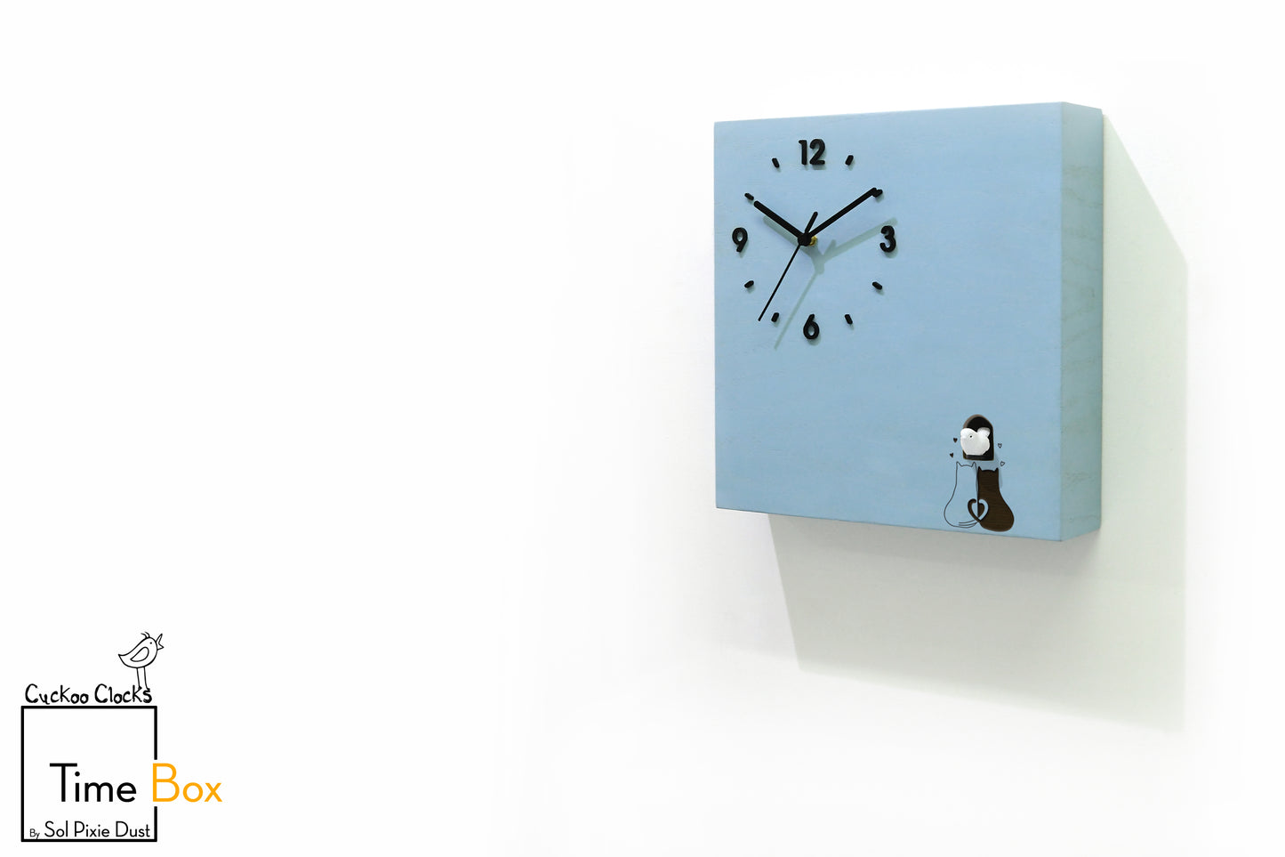 Time Box Modern Cuckoo Bird.  Cuckoo and Pendulum Wall Clock