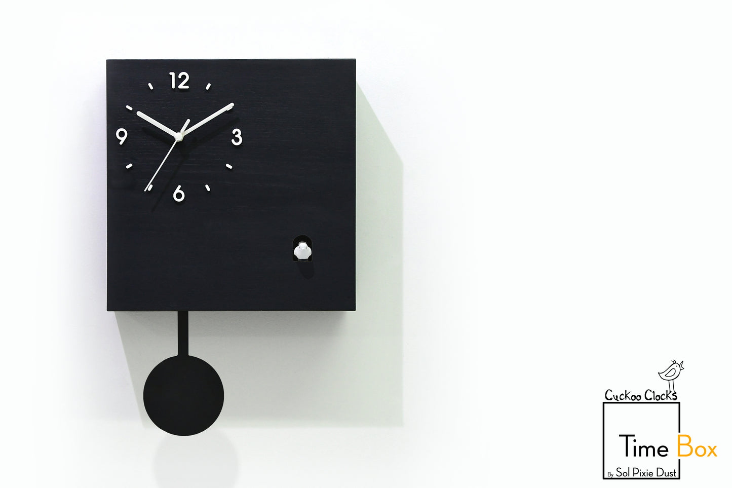 Time Box Modern Cuckoo Bird.  Cuckoo and Pendulum Wall Clock