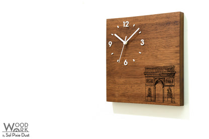 Skylines Cities Wooden Square Clocks