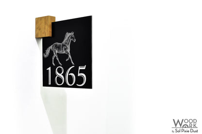 Aluminum (ACP) Address Signs with Solid Wood Mount