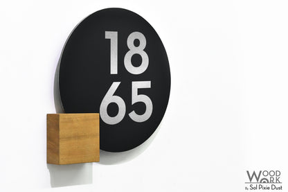 Aluminum (ACP) Address Signs with Solid Wood Mount