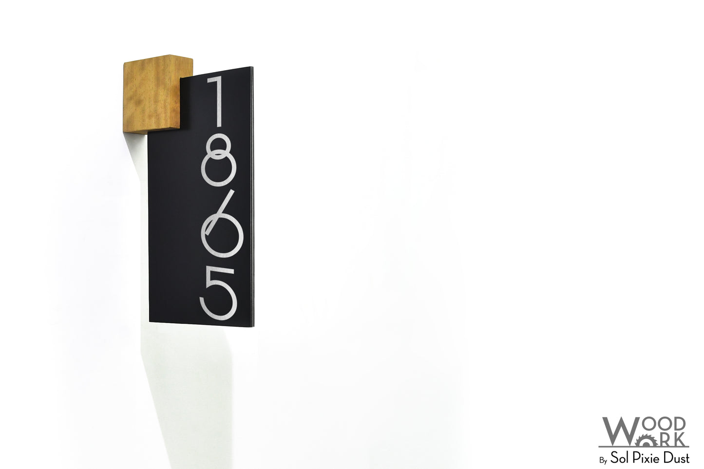 Aluminum (ACP) Address Signs with Solid Wood Mount