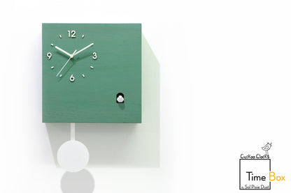 Time Box Modern Cuckoo Bird.  Cuckoo and Pendulum Wall Clock