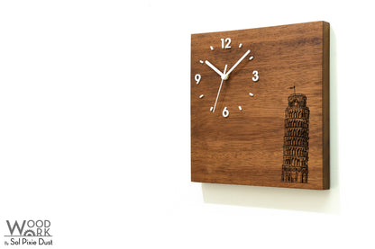 Skylines Cities Wooden Square Clocks