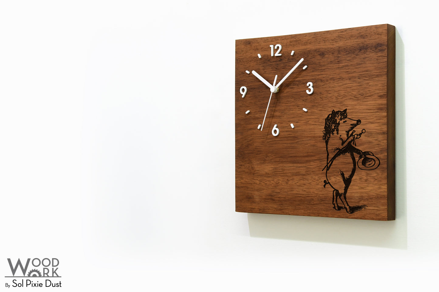 Vintage Wooden Square Clocks