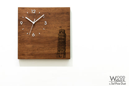Skylines Cities Wooden Square Clocks