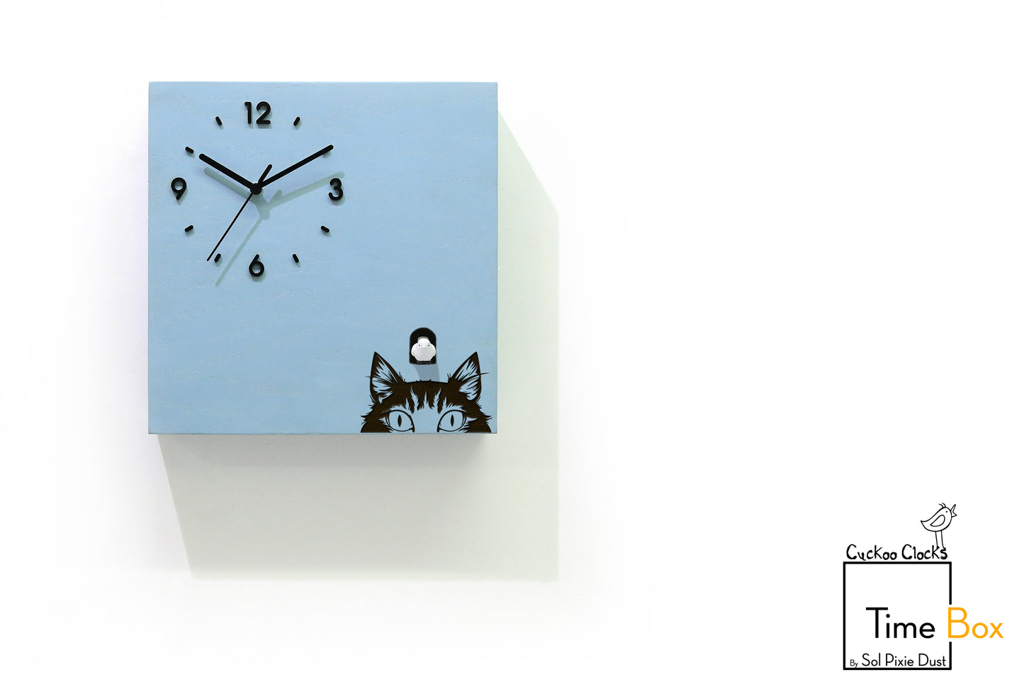 Time Box Modern Cuckoo Bird.  Cuckoo and Pendulum Wall Clock