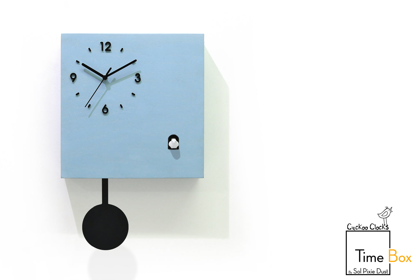 Time Box Modern Cuckoo Bird.  Cuckoo and Pendulum Wall Clock