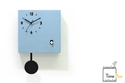 Time Box Modern Cuckoo Bird.  Cuckoo and Pendulum Wall Clock