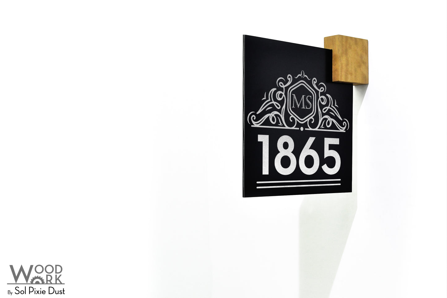 Aluminum (ACP) Address Signs with Solid Wood Mount