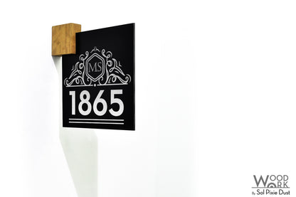 Aluminum (ACP) Address Signs with Solid Wood Mount