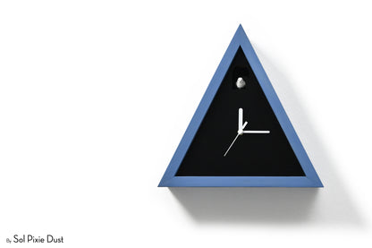 Cabin Cuckoo Bird Wall Clock - Table Clock - Solid Iroko Wood or White Oak