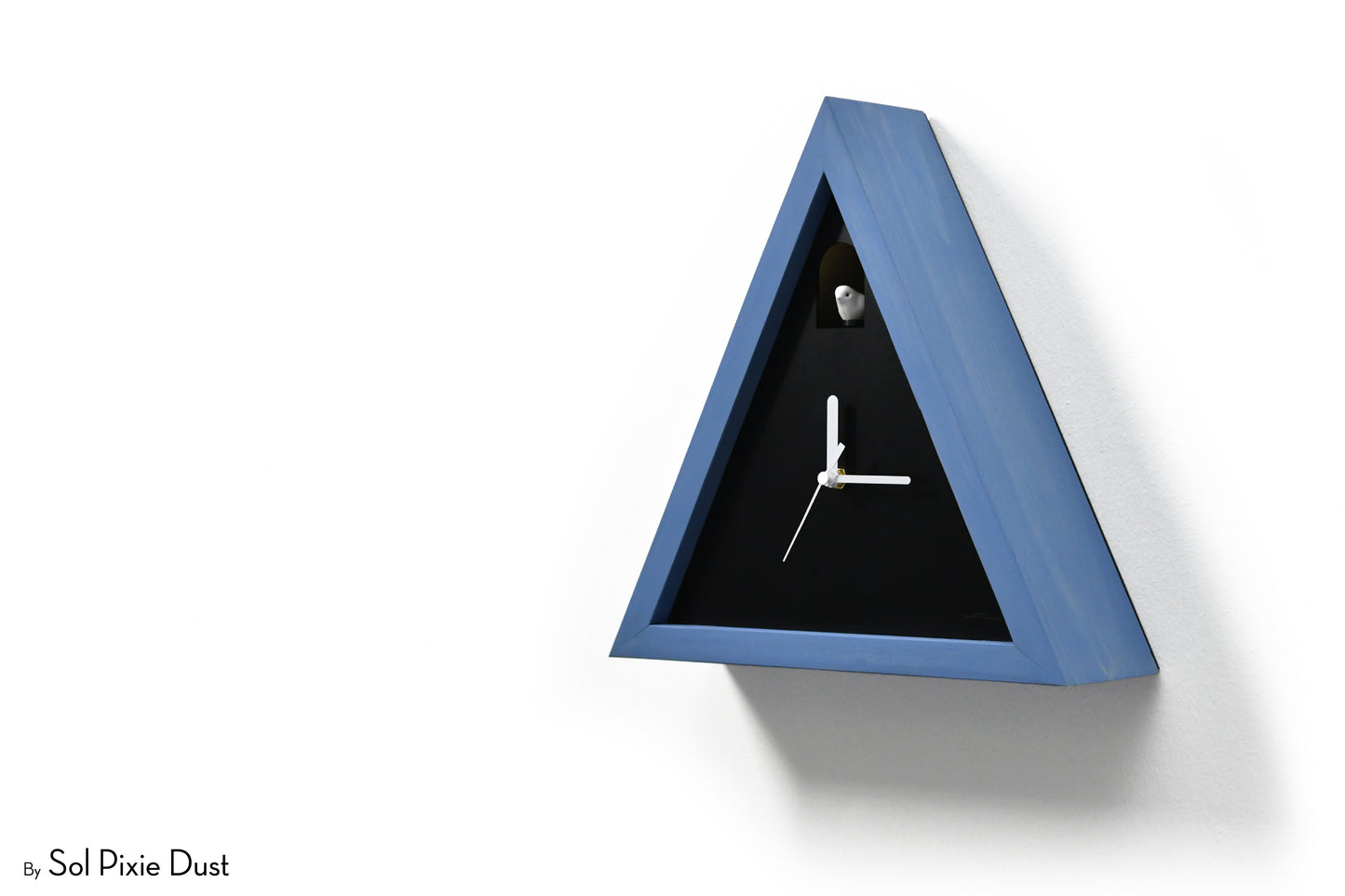 Cabin Cuckoo Bird Wall Clock - Table Clock - Solid Iroko Wood or White Oak