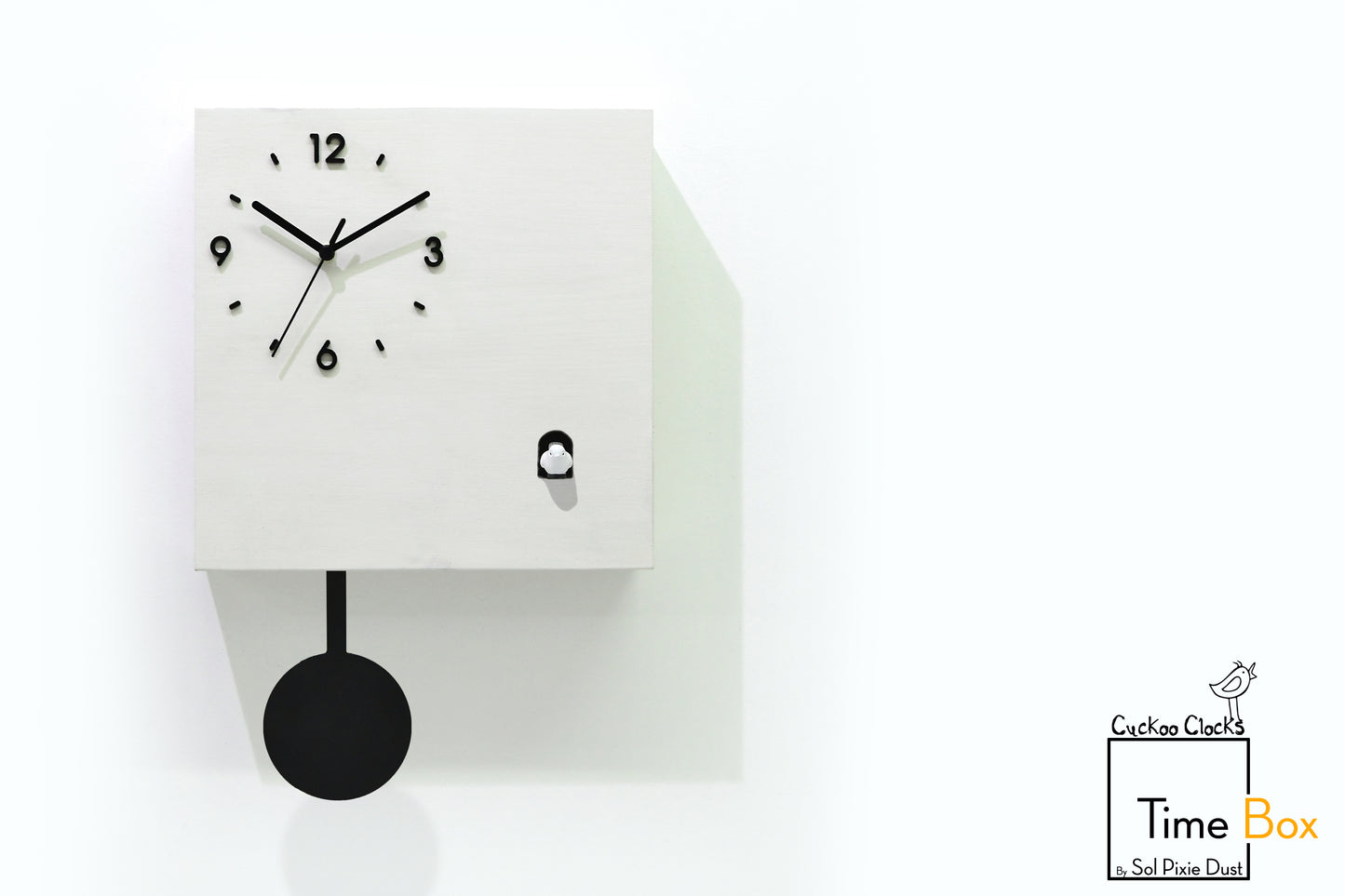 Time Box Modern Cuckoo Bird.  Cuckoo and Pendulum Wall Clock