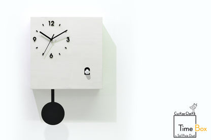 Time Box Modern Cuckoo Bird.  Cuckoo and Pendulum Wall Clock