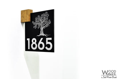 Aluminum (ACP) Address Signs with Solid Wood Mount