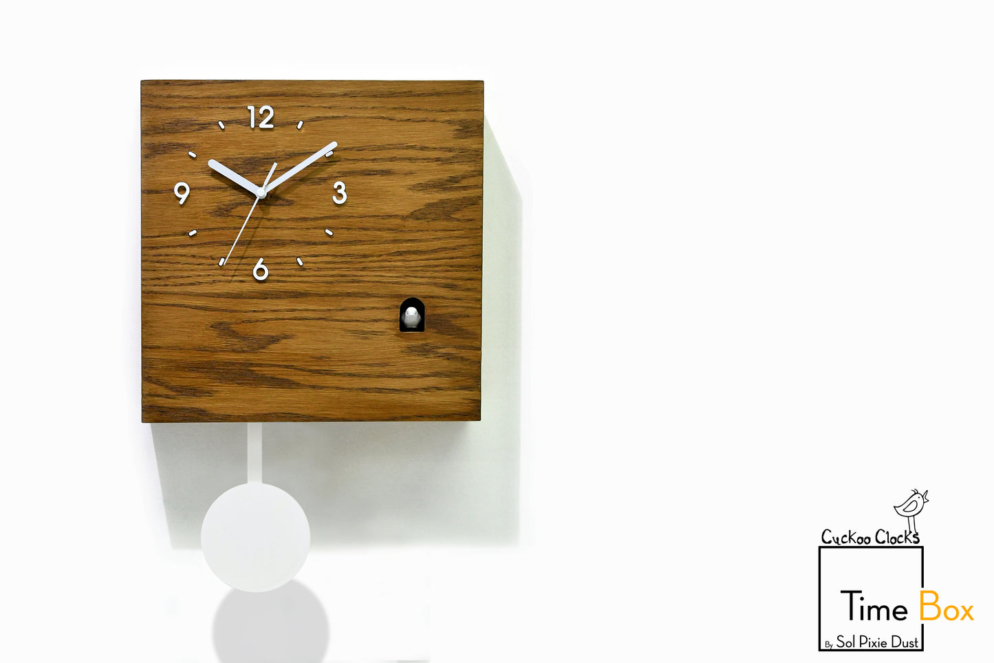 Time Box Modern Cuckoo Bird.  Cuckoo and Pendulum Wall Clock