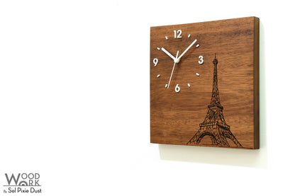 Skylines Cities Wooden Square Clocks