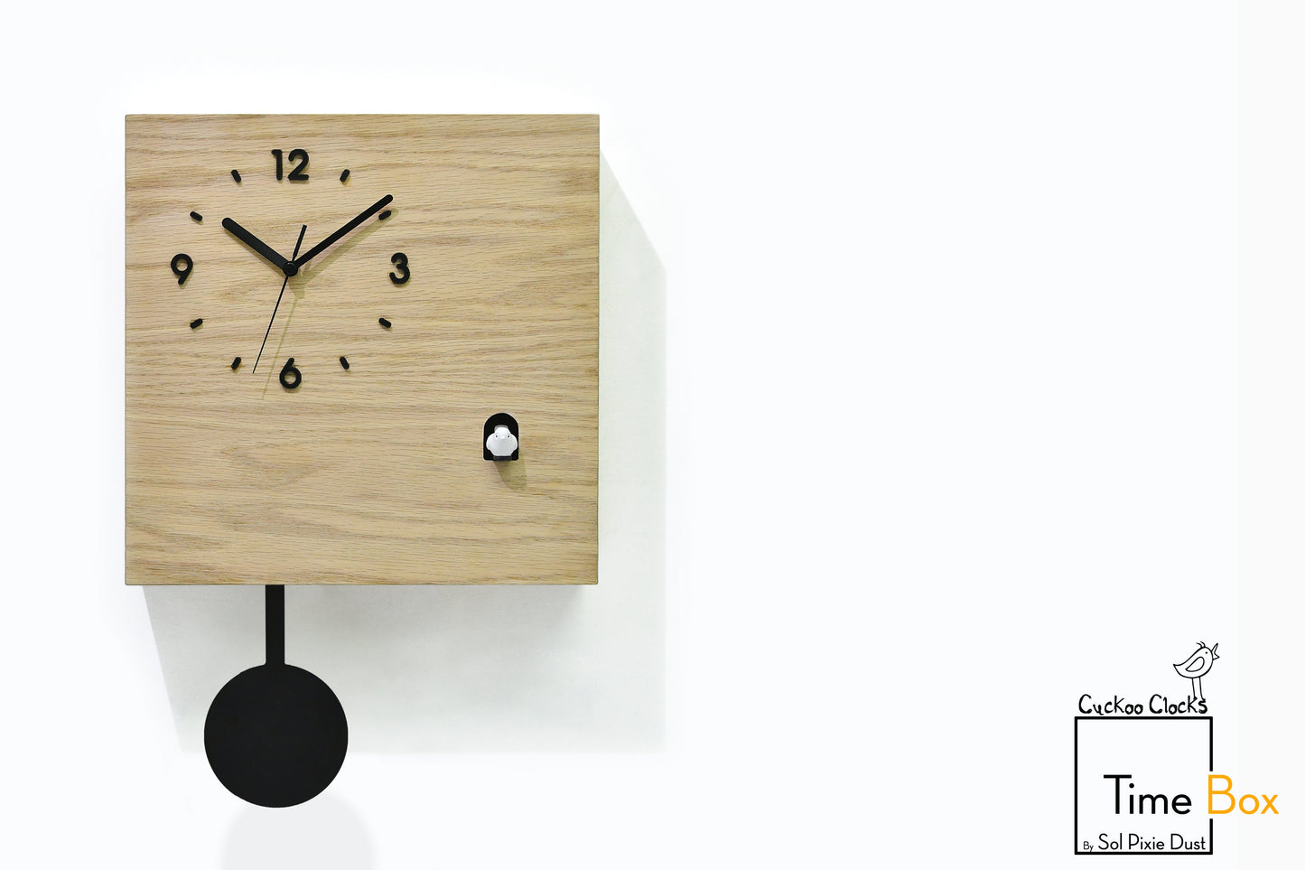 Time Box Modern Cuckoo Bird.  Cuckoo and Pendulum Wall Clock