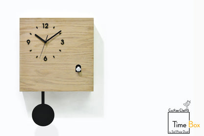 Time Box Modern Cuckoo Bird.  Cuckoo and Pendulum Wall Clock