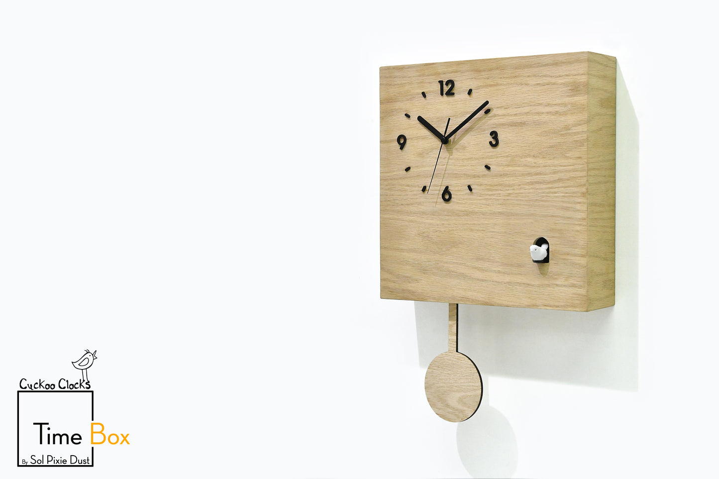 Time Box Modern Cuckoo Bird.  Cuckoo and Pendulum Wall Clock