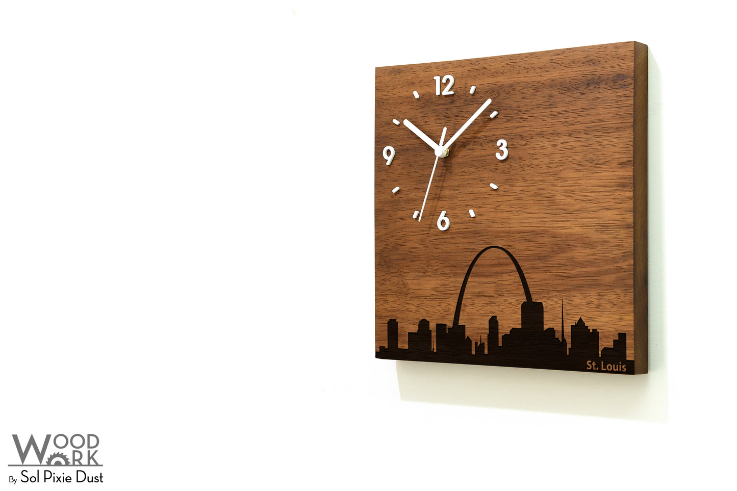 Skylines Cities Wooden Square Clocks