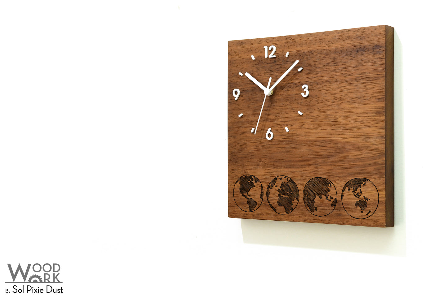 Skylines Cities Wooden Square Clocks