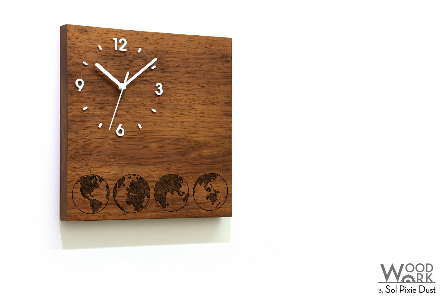 Skylines Cities Wooden Square Clocks