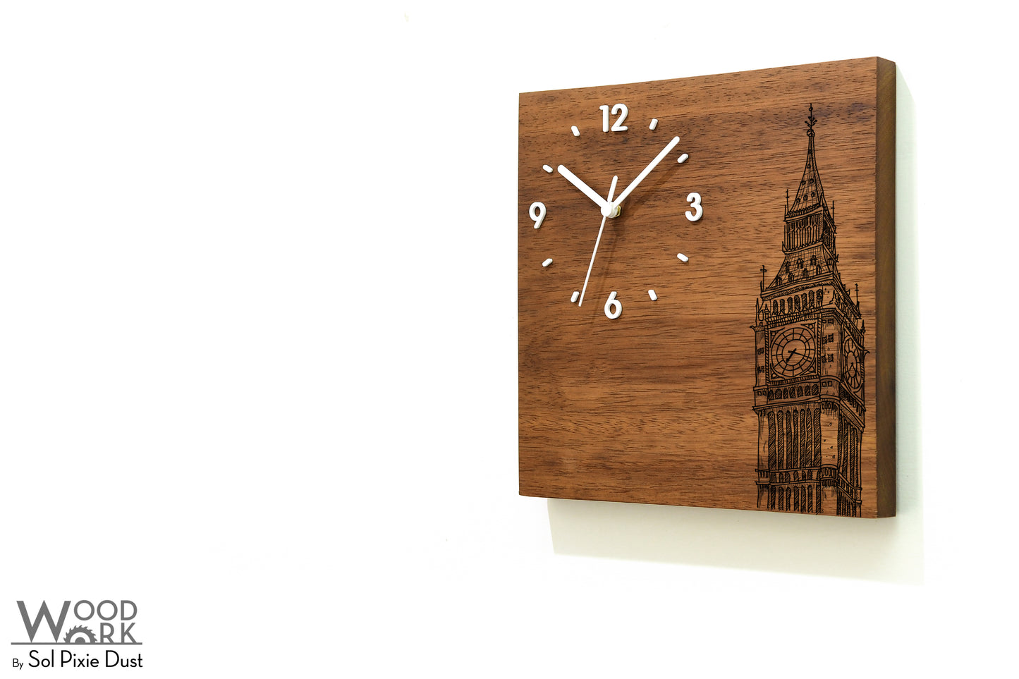 Skylines Cities Wooden Square Clocks
