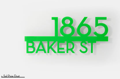 Underline House Numbers - LED Signs with Name / Address