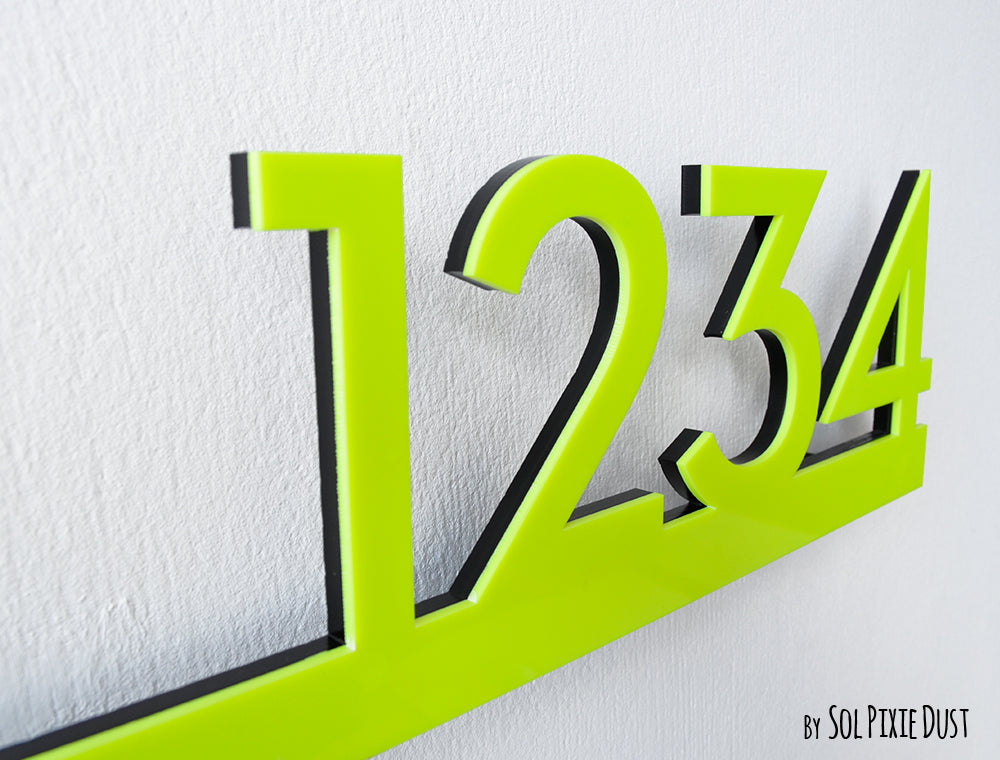 Underline House Numbers - LED Signs with Name / Address