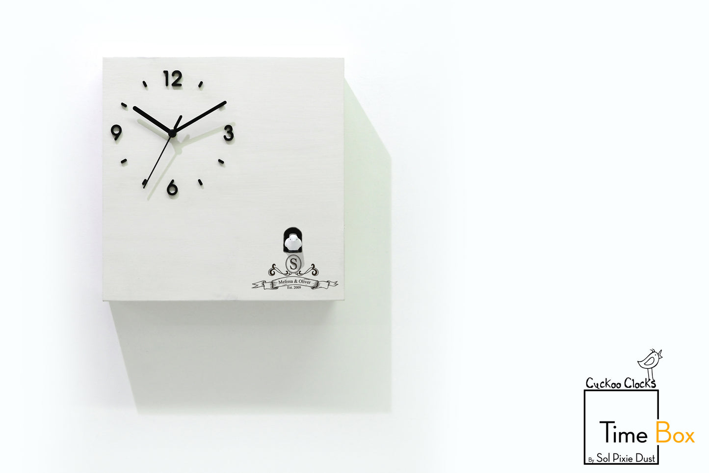 Time Box Modern Cuckoo Bird.  Cuckoo and Pendulum Wall Clock