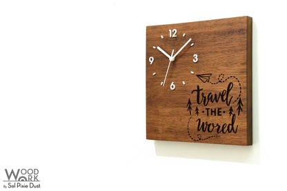 Skylines Cities Wooden Square Clocks