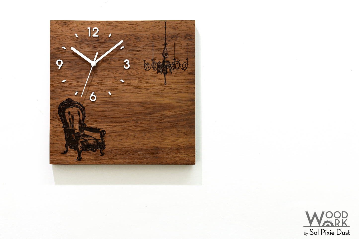 Vintage Wooden Square Clocks
