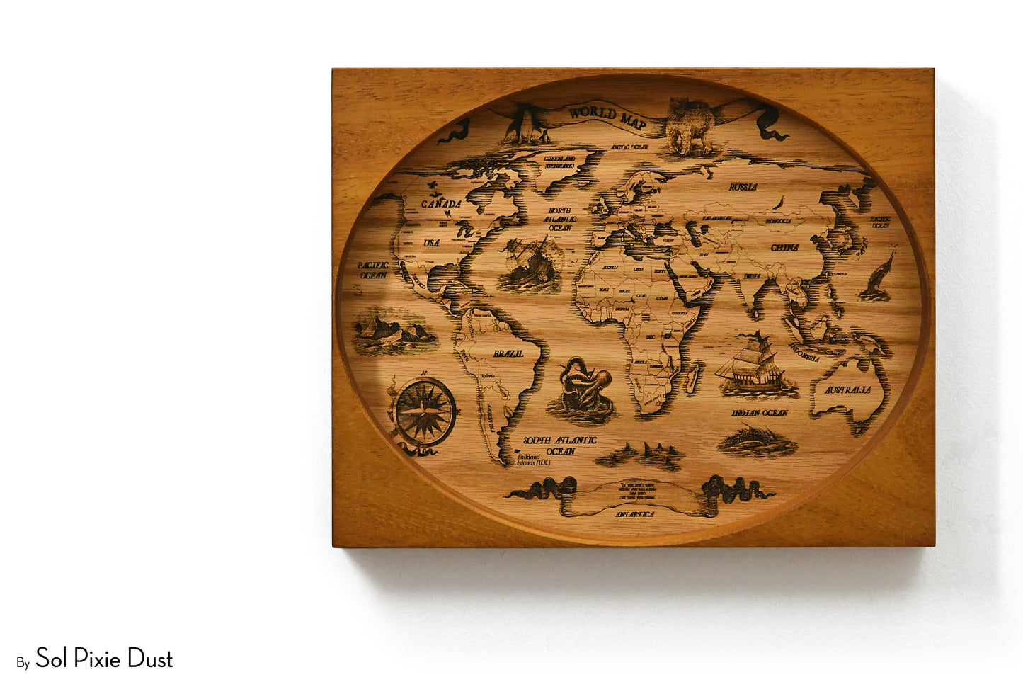 World Map Wall Frame