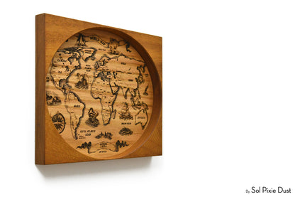 World Map Wall Frame