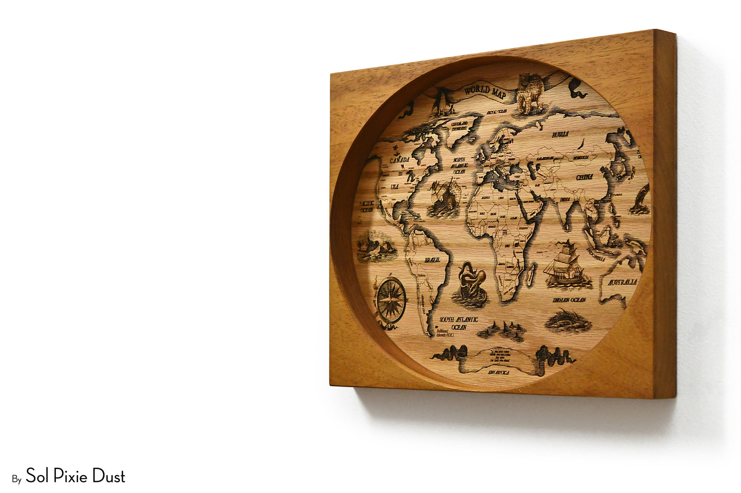 World Map Wall Frame